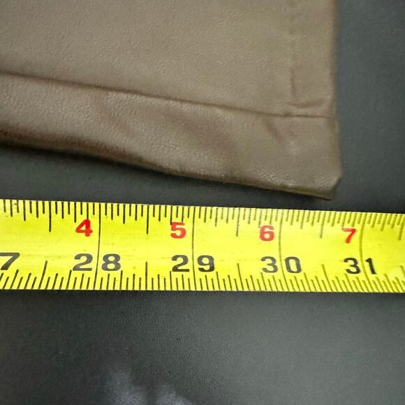 Abercrombie And Fitch Vegan Leather Pants Flare Slim Split Hem Dark Brown Size M - Picture 10 of 10